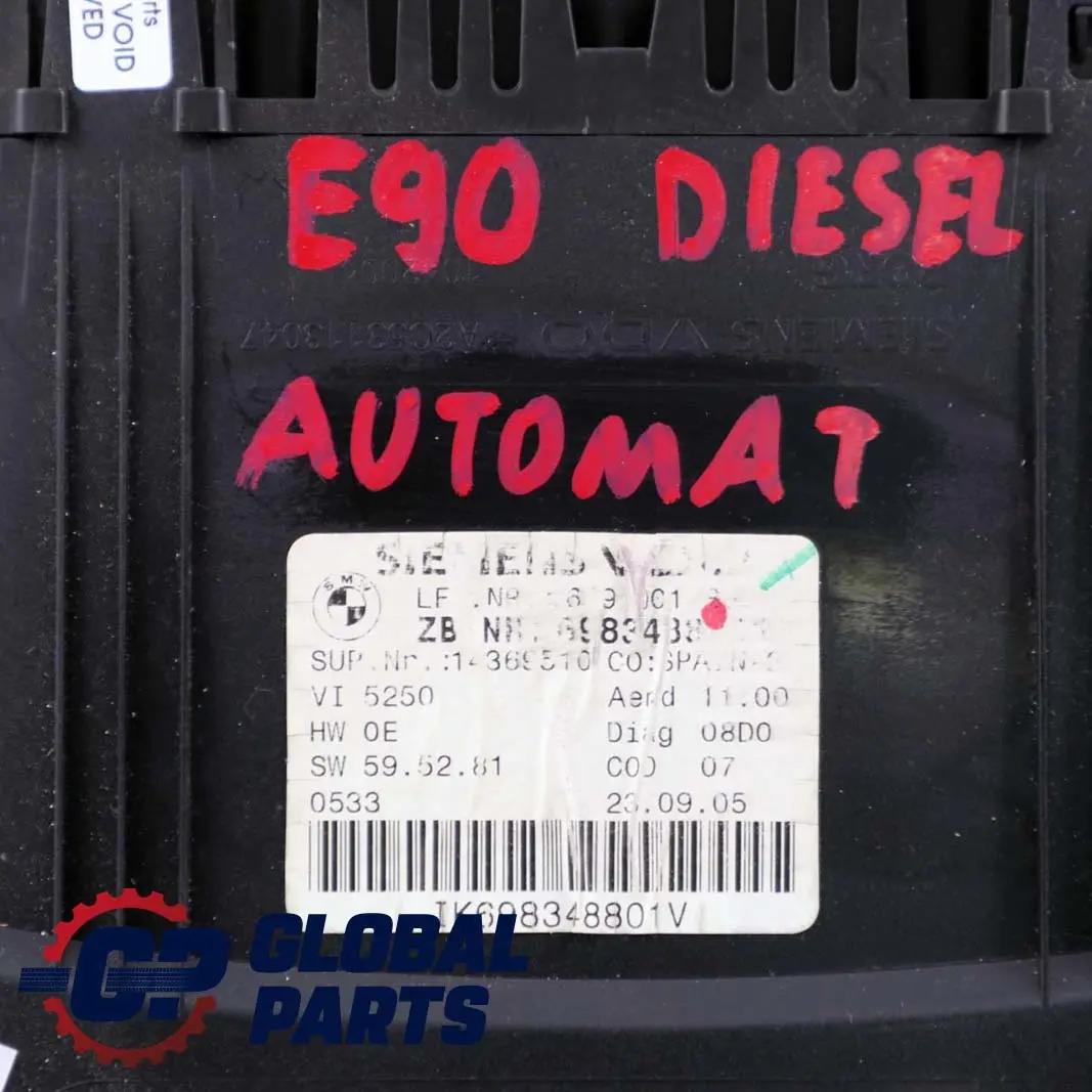 BMW 3 X1 Series E90 E91 E92 Diesel Instrument Cluster Speedo Clocks 6983488 - SKU rhd-6983488 - Part number 9187345