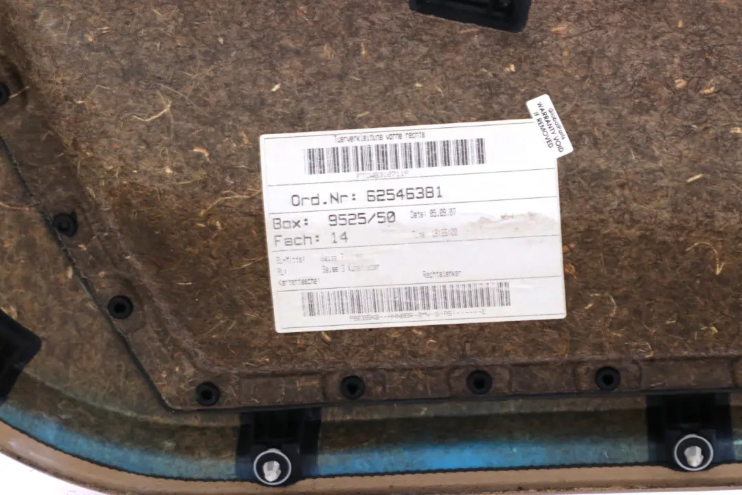 BMW 5 Series E60 E61 LCI Front Right O/S Door Card Trim Panel Beige Cloth - SKU rhd-6983550 - Part number 6983550