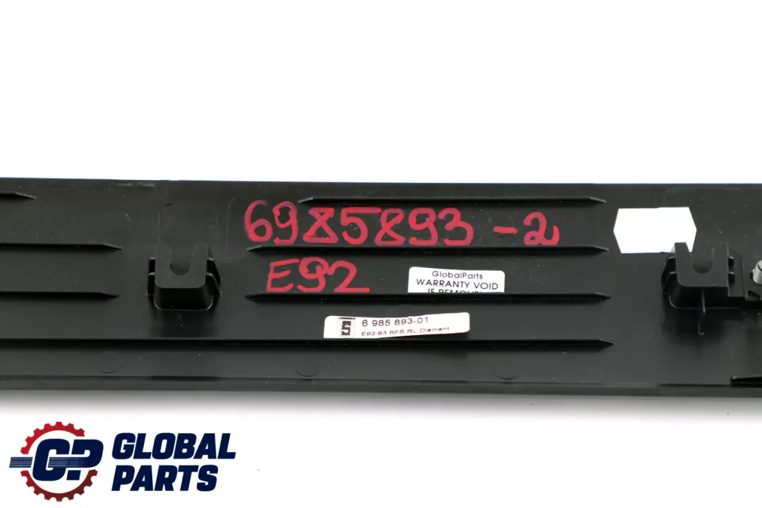Decor Strip Trim Dashboard Left N/S Diamant Black to BMW 3 Series 2 E90 E91 E92 with Part number 6985893 BMW 3 Series 2 E90 E91 E92 Decor Strip Trim Dashboard Left N/S Diamant Black - SKU rhd-6985893-2 - Part number 6985893
