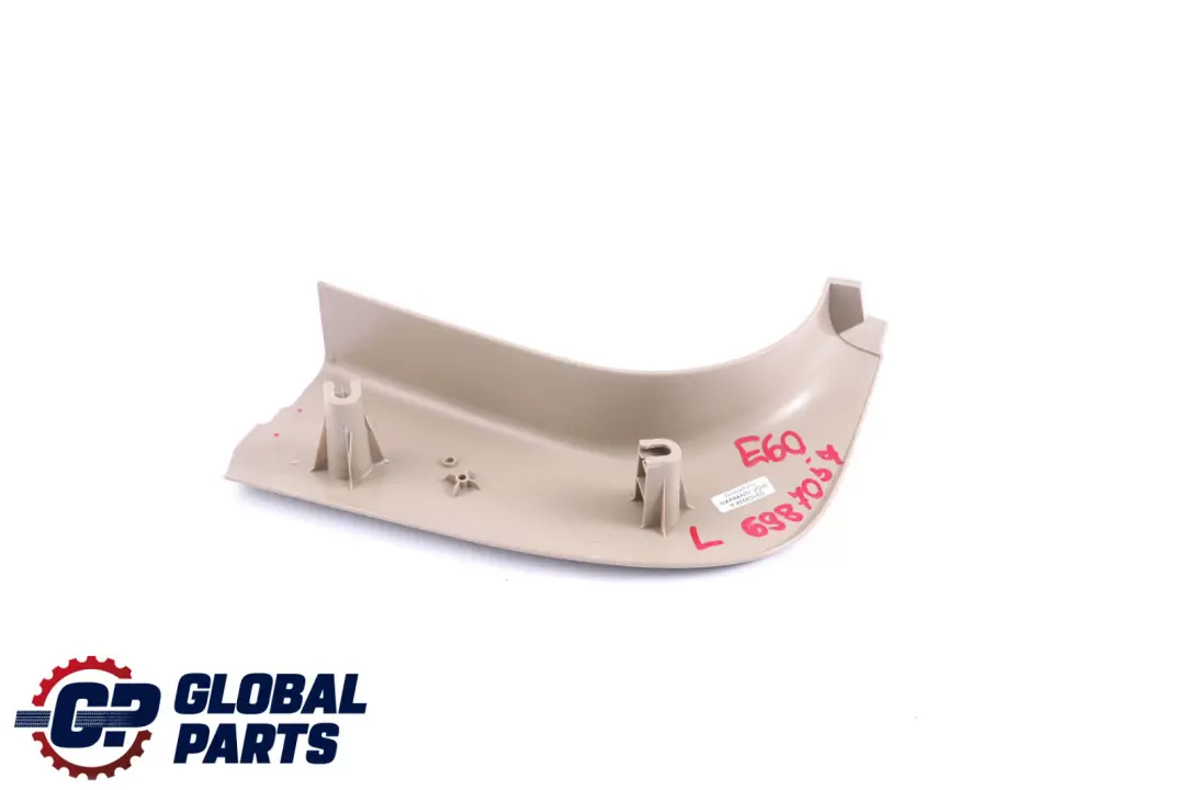 Lateral Trim Panel Front Left Leg Room Cream Beige N/S to BMW 5 Series E60 E61 LCI with Part number 6987057 BMW 5 Series E60 E61 LCI Lateral Trim Panel Front Left Leg Room Cream Beige N/S - SKU rhd-6987057 - Part number 6987057