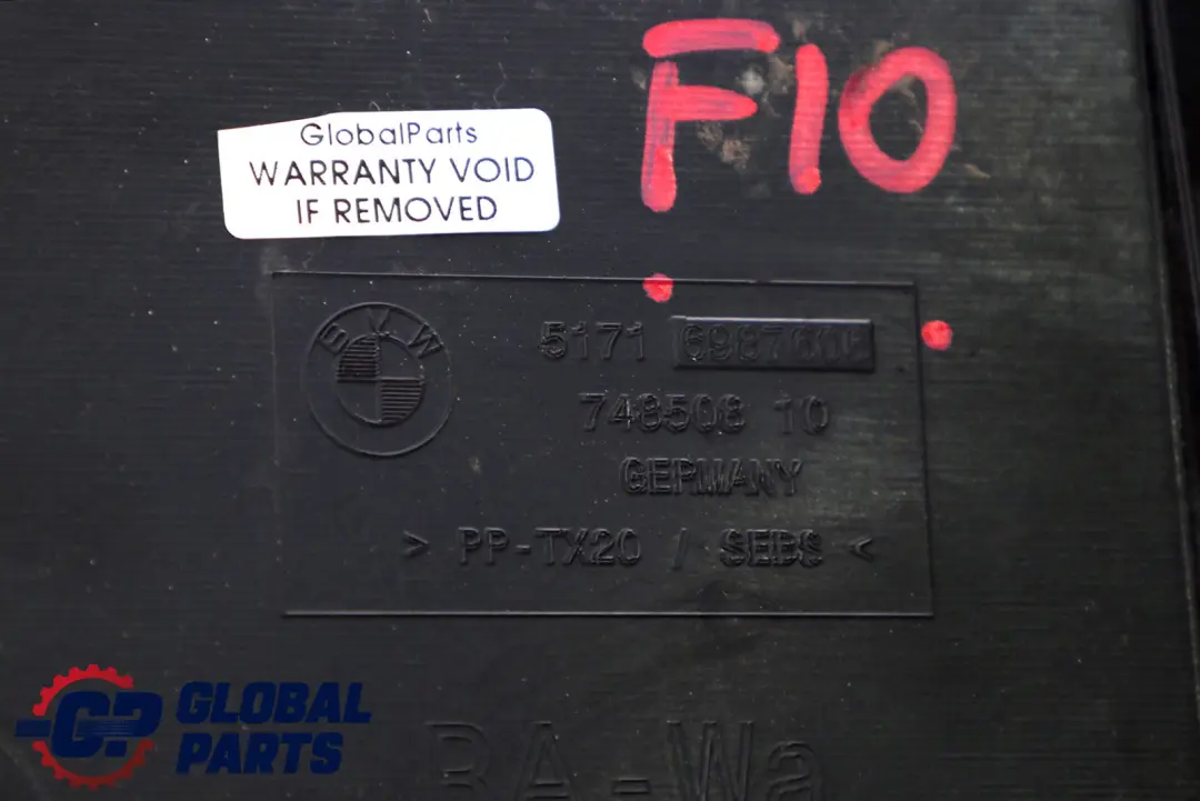 Housing Cover to BMW 5 Series F10 F11 Air with Part number 6987606 BMW 5 Series F10 F11 Air Housing Cover - SKU rhd-6987606 - Part number 6987606