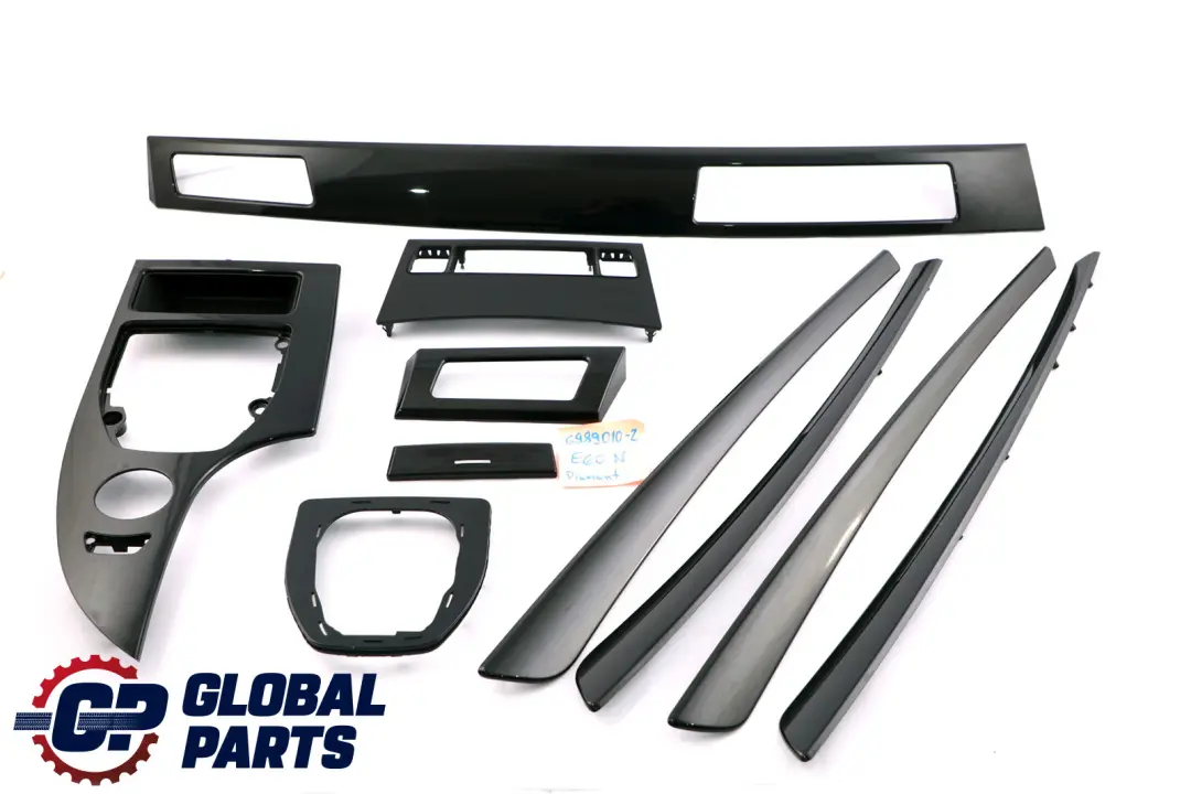 BMW 5 Series 2 E60 E61 LCI Decorative Strip Dash Interior Trim Set Diamantschwarz - SKU rhd-6989010-2 - Part number 6989010