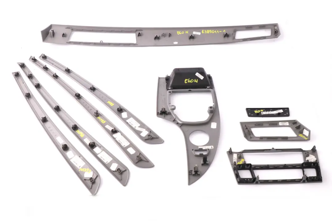 Set Decor Strip Dash Interior Trim Cover Space Grey to BMW 5 Series 1 E60 E61 LCI with Part number 6989011 BMW 5 Series 1 E60 E61 LCI Set Decor Strip Dash Interior Trim Cover Space Grey - SKU rhd-6989011-1 - Part number 6989011