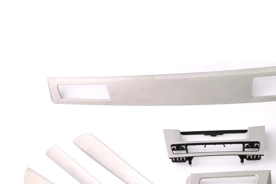 Set Decor Strip Dash Interior Trim Cover Alu Feinschliff to BMW 5 Series 2 E60 LCI with Part number 6989011 BMW 5 Series 2 E60 LCI Set Decor Strip Dash Interior Trim Cover Alu Feinschliff - SKU rhd-6989011-2 - Part number 6989011
