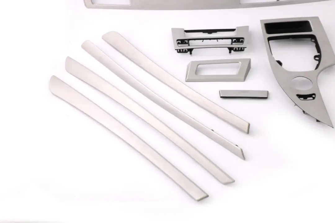 Set Decor Strip Dash Interior Trim Cover Alu Feinschliff to BMW 5 Series 2 E60 LCI with Part number 6989011 BMW 5 Series 2 E60 LCI Set Decor Strip Dash Interior Trim Cover Alu Feinschliff - SKU rhd-6989011-2 - Part number 6989011