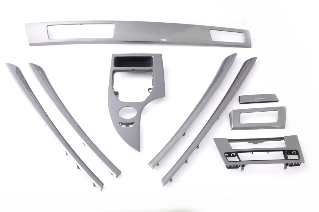 Set Decorative Strip Dash Interior Trim Cover Grey to BMW 5 Series E60 E61 LCI with Part number 6989011 BMW 5 Series E60 E61 LCI Set Decorative Strip Dash Interior Trim Cover Grey - SKU rhd-6989011 - Part number 6989011