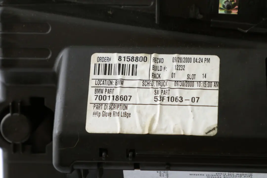 Glove Box Storage Case Vinyl Hellbeige Beige 8245968 to BMW X5 Series E53 with Part number 7001262 BMW X5 Series E53 Glove Box Storage Case Vinyl Hellbeige Beige 8245968 - SKU rhd-7001262 - Part number 7001262