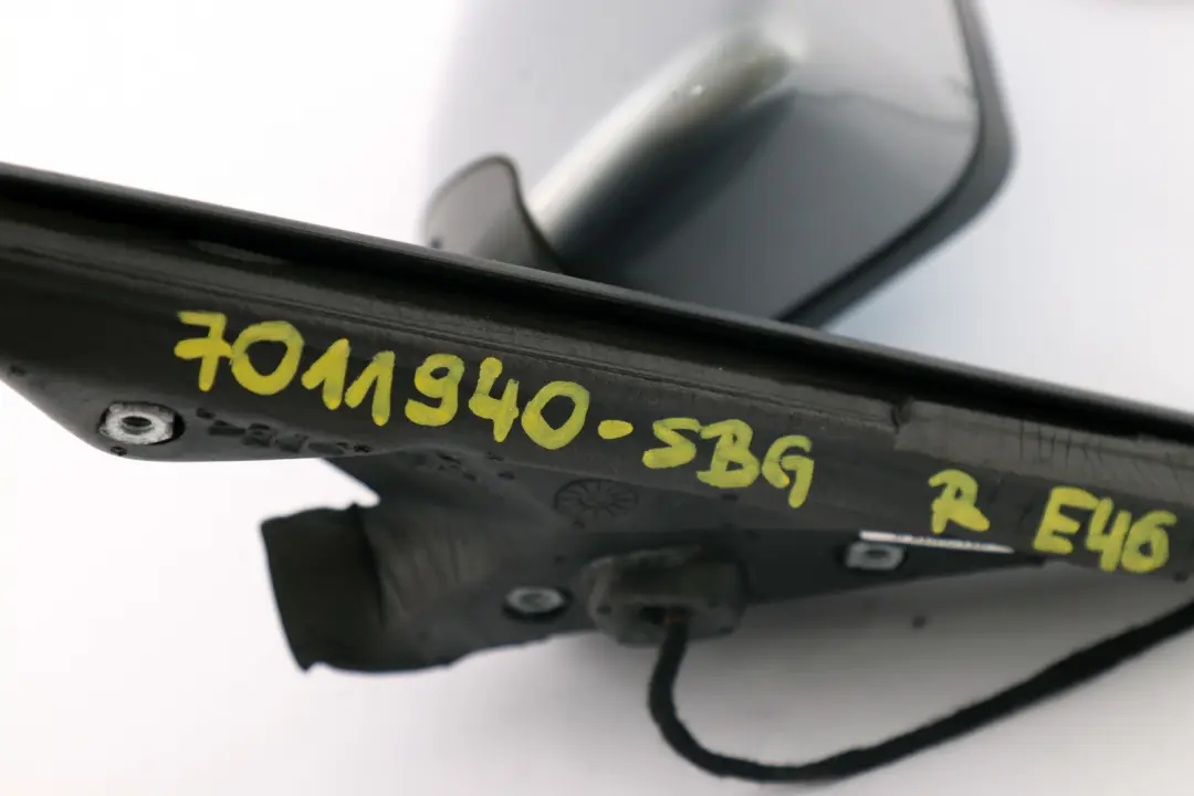 BMW 3 Series E46 Compact Heated Right O/S Wing Mirror Silbergrau Silver Grey - SKU rhd-7011940-SBG - Part number 7011940