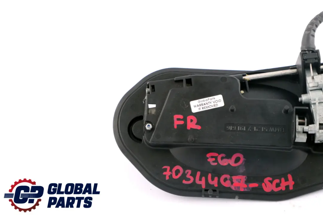 BMW 5 Series E60 E61 Complete Front Right Grab Handle O/S Schwarz 2 Black 668 - SKU rhd-7034467-SCH - Part number 7034467