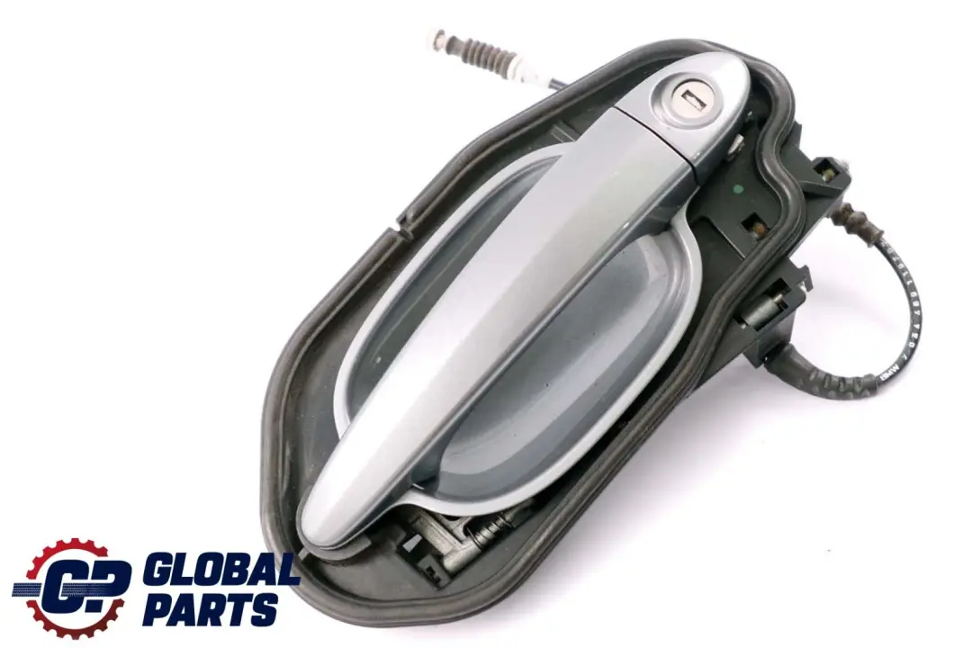 BMW 5 Series 2 E60 E61 Complete Front Right Grab Handle O/S Silbergrau Grey A08 - SKU rhd-7034469-SBG2 - Part number 7034469