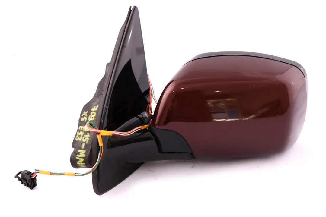 High Gloss Heated Left Wing Mirror N/S Mahagoni 436 to BMW X5 Series E53 M Sport with Part number 7039915 BMW X5 Series E53 M Sport High Gloss Heated Left Wing Mirror N/S Mahagoni 436 - SKU rhd-7039915-MAH - Part number 7039915
