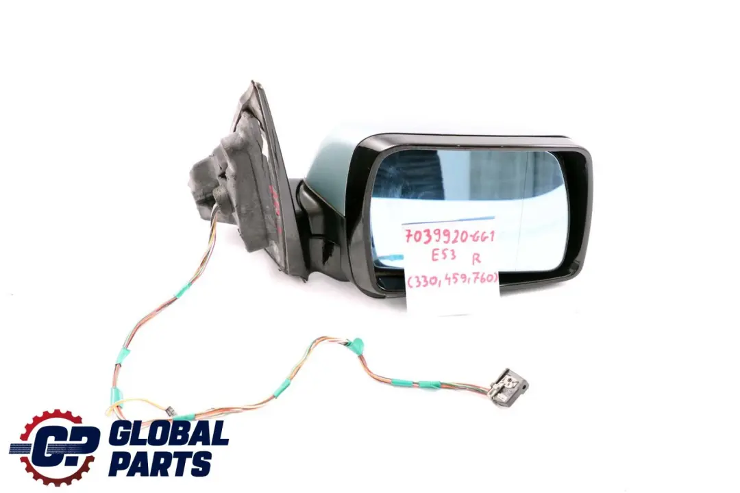 High Gloss Right Wing Mirror O/S Graugruen Grey Green to BMW X5 Series E53 1 Sport with Part number 7039920 BMW X5 Series E53 1 Sport High Gloss Right Wing Mirror O/S Graugruen Grey Green - SKU rhd-7039920-GG1 - Part number 7039920