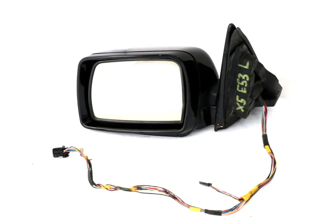 BMW X5 E53 M Sport High Gloss Auto Dip Power Fold Left Wing Mirror N/S Black 668 - SKU rhd-7039921-SCH - Part number 7039921