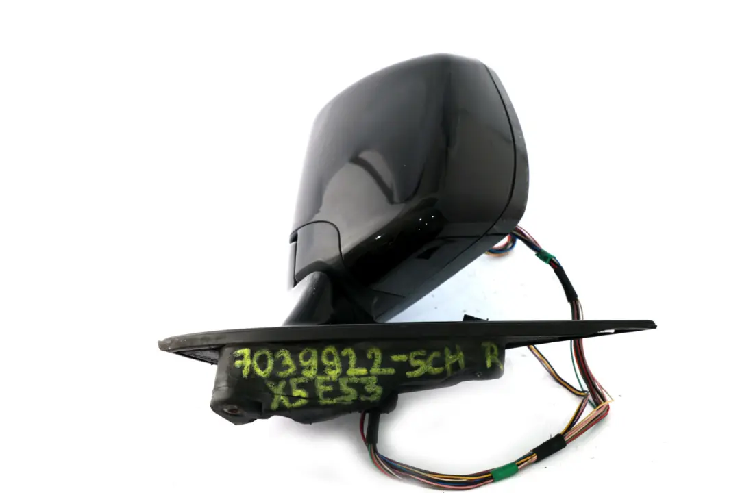 High Gloss Power Fold Right Wing Mirror O/S Schwarz 2 Black to BMW X5 E53 M Sport with Part number 7039922 BMW X5 E53 M Sport High Gloss Power Fold Right Wing Mirror O/S Schwarz 2 Black - SKU rhd-7039922-SCH - Part number 7039922
