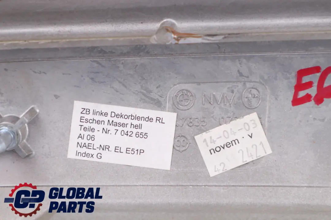 Wood Instrument Panel Left N/S Esche Hell to BMW 7 Series E65 E66 with Part number 7042655 BMW 7 Series E65 E66 Wood Instrument Panel Left N/S Esche Hell - SKU rhd-7042655 - Part number 7042655