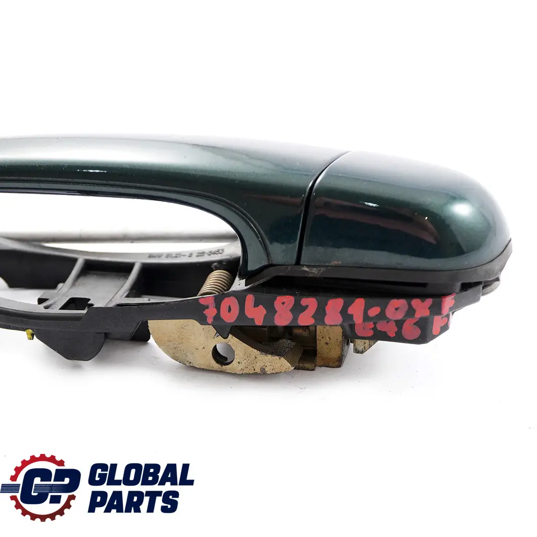 Outside Door Handle Front Left N/S Oxfordgruen Oxford Green to BMW 3 Series E46 with Part number 7048281 BMW 3 Series E46 Outside Door Handle Front Left N/S Oxfordgruen Oxford Green - SKU rhd-7048281-OXF - Part number 7048281