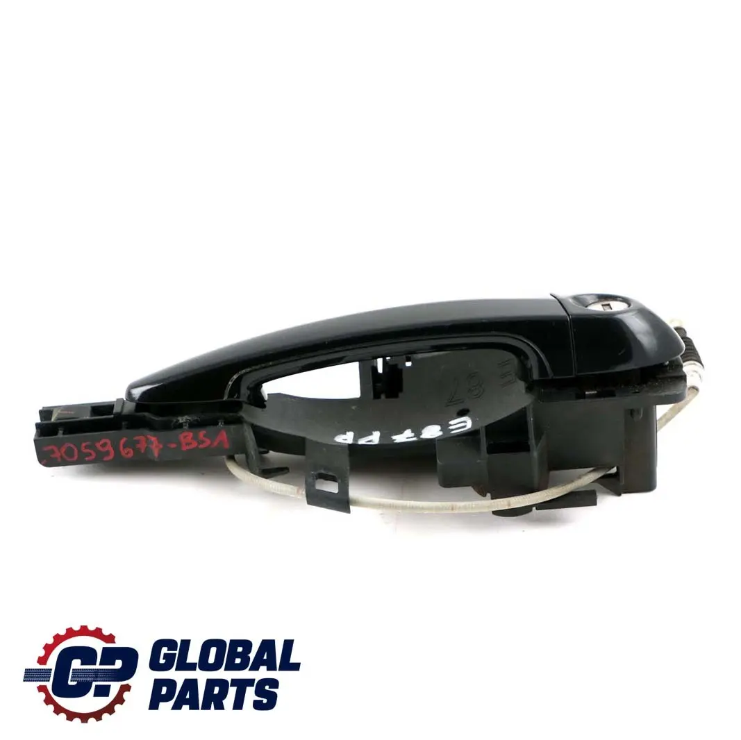 BMW 1 Series 1 E81 E87 LCI Complete Front Right Grab Handle O/S Black Sapphire - SKU rhd-7059677-BS1 - Part number 0445180
