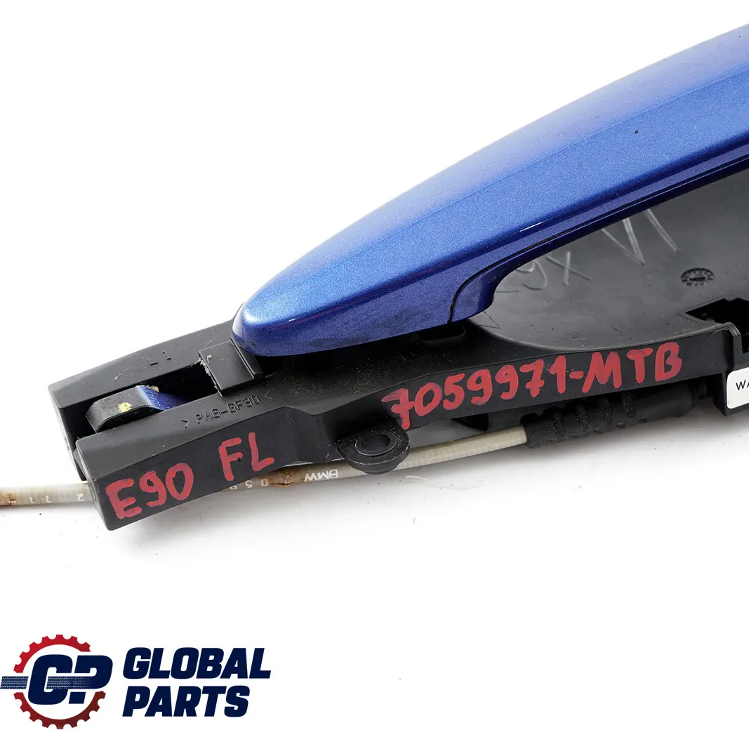 Complete Front Left Grab Handle N/S Montegoblau Montego Blue to BMW 3 Series E90 with Part number 7059971 BMW 3 Series E90 Complete Front Left Grab Handle N/S Montegoblau Montego Blue - SKU rhd-7059971-MTB - Part number 7059971