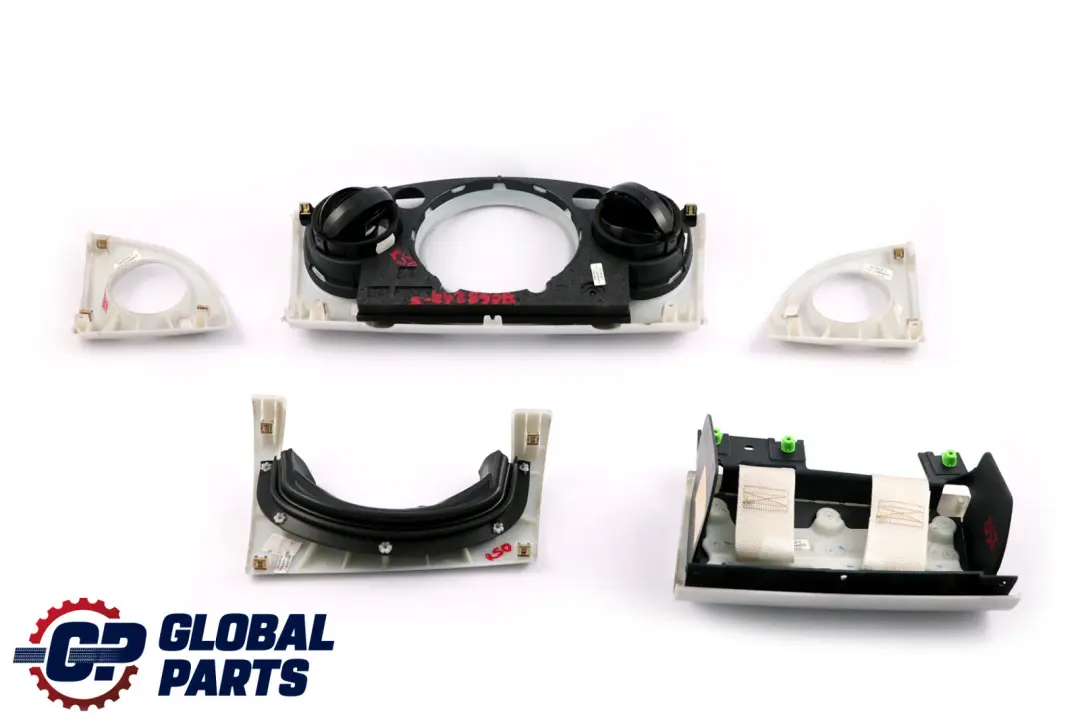 BMW Mini Cooper 3 R50 R53 Set Dashboard Panel Trim Strip Cover White Silver - SKU rhd-7063244-3 - Part number 7063244
