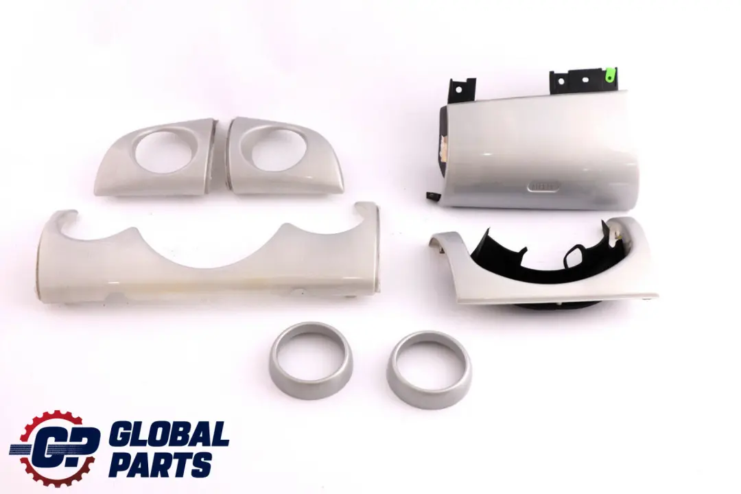 Set Dashboard Panel Trim Strip Cover White Silver to BMW Mini Cooper 4 R50 R53 with Part number 7063244 BMW Mini Cooper 4 R50 R53 Set Dashboard Panel Trim Strip Cover White Silver - SKU rhd-7063244-4 - Part number 7063244