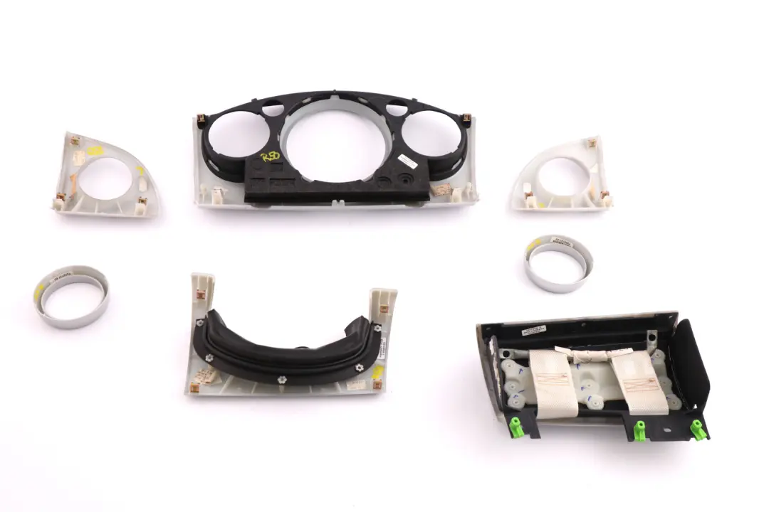 BMW Mini Cooper 5 R50 R53 Set Dashboard Panel Trim Strip Cover White Silver - SKU rhd-7063244-5 - Part number 7063244