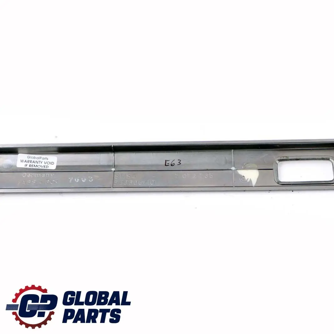 BMW 6 Series E63 E64 Decor Strip Dashboard Dash Trim Left N/S Ruthenium - SKU rhd-7073724-2 - Part number 7072735