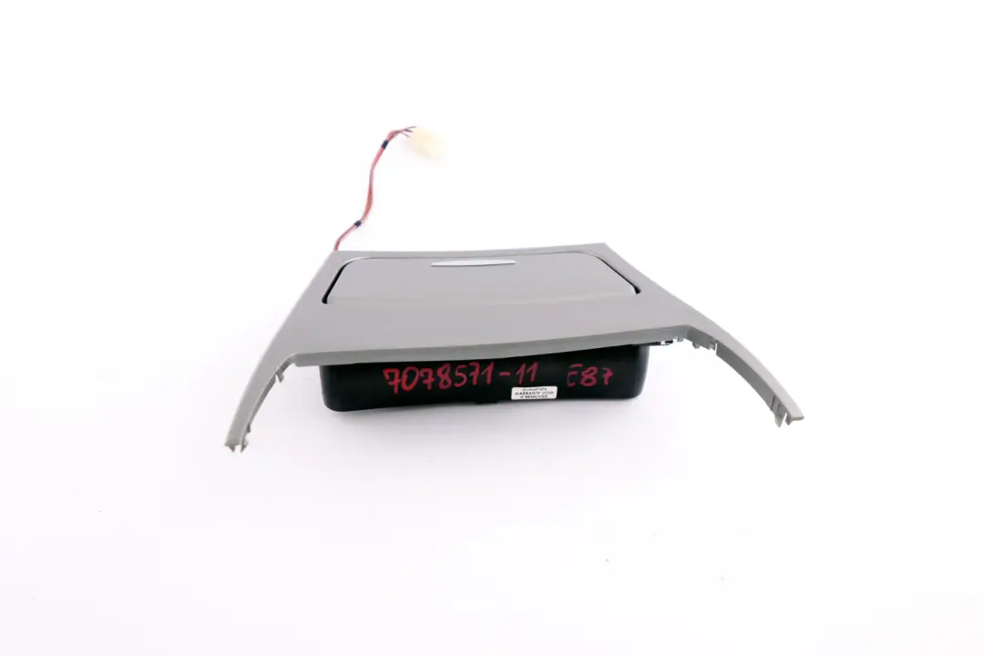 Ashtray Finisher Tray Titan Silver Front to BMW 1 Series 11 E87 with Part number 7078571 BMW 1 Series 11 E87 Ashtray Finisher Tray Titan Silver Front - SKU rhd-7078571-11 - Part number 7078571