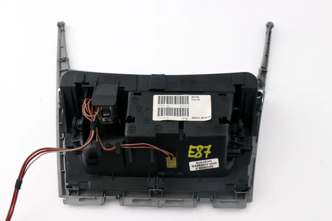 Ashtray Finisher Tray Titan Silver Front to BMW 1 Series 6 E87 with Part number 7078571 BMW 1 Series 6 E87 Ashtray Finisher Tray Titan Silver Front - SKU rhd-7078571-6 - Part number 7078571