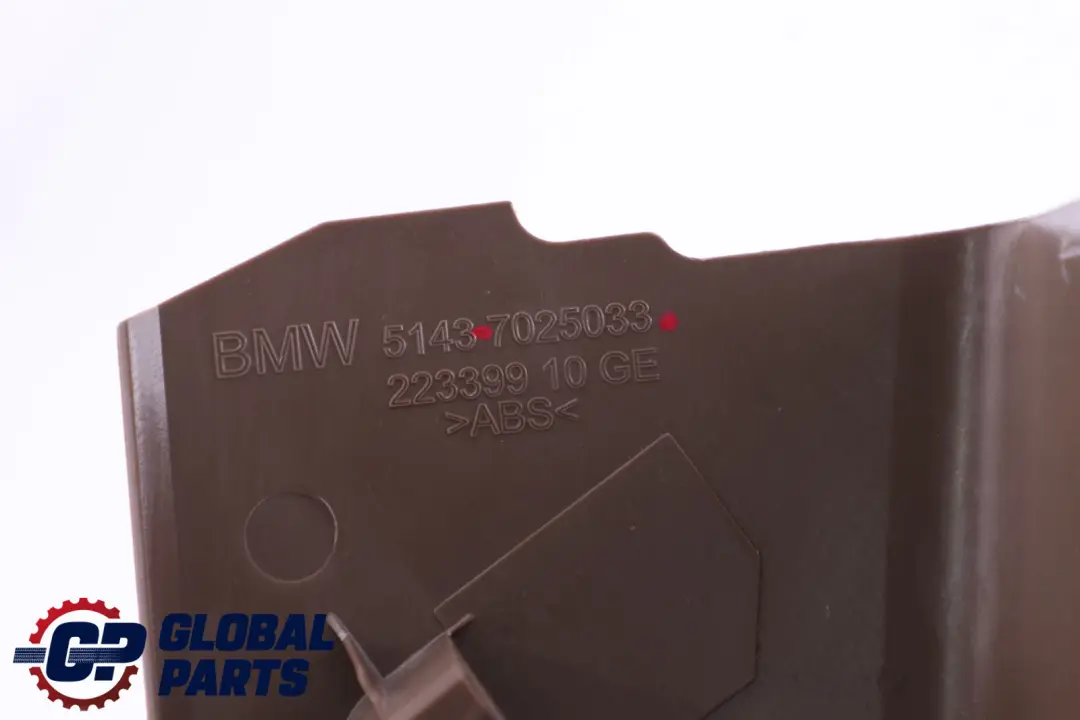 Lateral Trim Panel Front Left N/S Leg Room Trüffelbraun to BMW 5 Series E60 E61 with Part number 7111187 BMW 5 Series E60 E61 Lateral Trim Panel Front Left N/S Leg Room Trüffelbraun - SKU rhd-7111187 - Part number 7111187