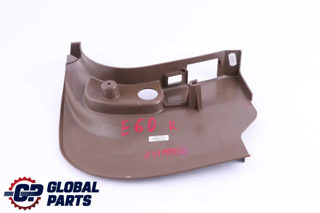 Lateral Trim Panel Front Right O/S Leg Room Trüffelbraun to BMW 5 Series E60 E61 with Part number 7111188 BMW 5 Series E60 E61 Lateral Trim Panel Front Right O/S Leg Room Trüffelbraun - SKU rhd-7111188 - Part number 7111188
