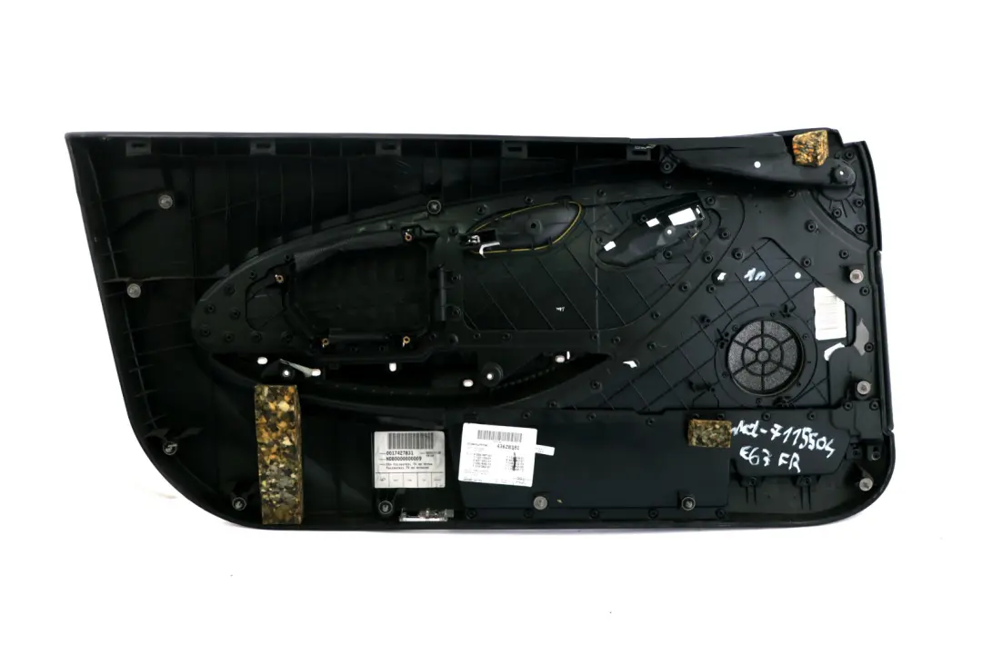 Front Right O/S Door Card Leather Trim Panel Black to BMW 6 Series E63 E64 with Part number 7115504 BMW 6 Series E63 E64 Front Right O/S Door Card Leather Trim Panel Black - SKU rhd-7115504 - Part number 7115504