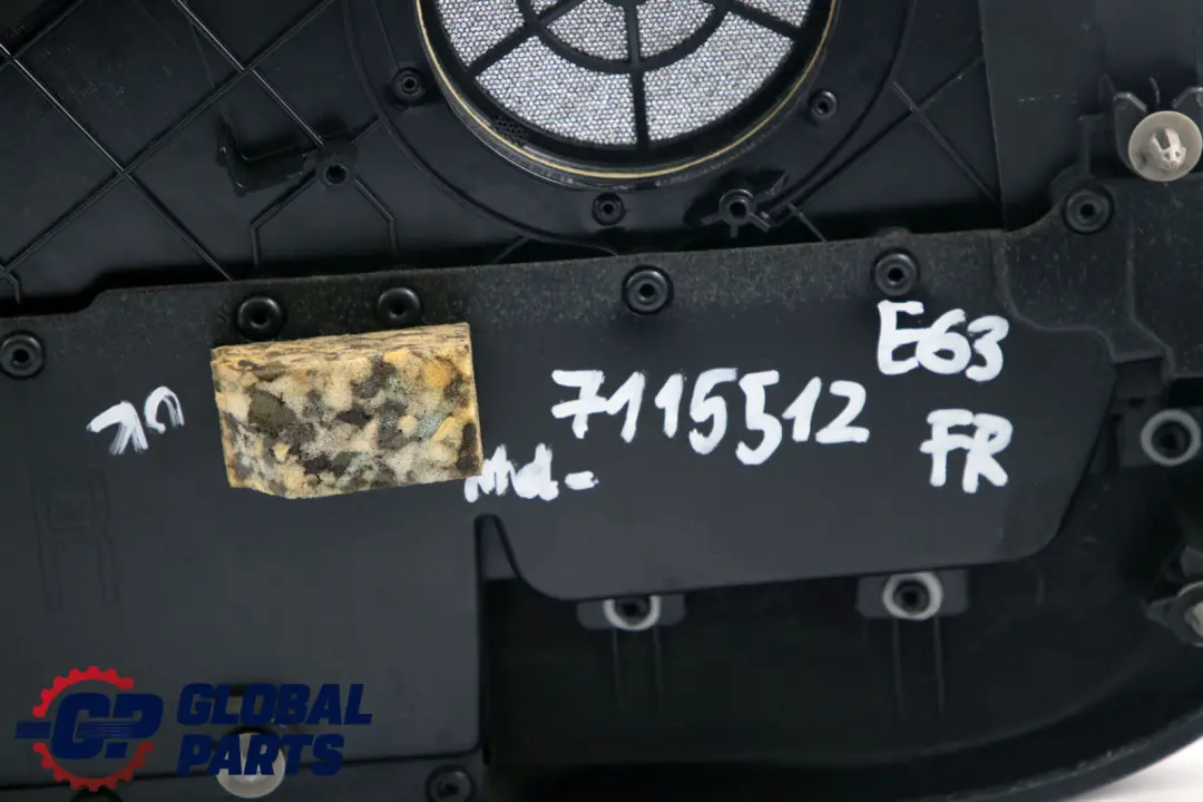 Front Right O/S Door Card Leather Pearl Trim Panel Black to BMW 6 Series E63 E64 with Part number 7115512 BMW 6 Series E63 E64 Front Right O/S Door Card Leather Pearl Trim Panel Black - SKU rhd-7115512 - Part number 7115512