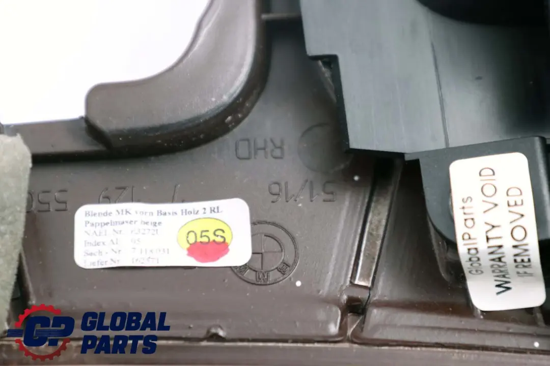 Centre Console Ashtray Ash Tray Wood Poplar Grain to BMW 3 Series E90 E91 Cover with Part number 7118031 BMW 3 Series E90 E91 Cover Centre Console Ashtray Ash Tray Wood Poplar Grain - SKU rhd-7118031 - Part number 7118031