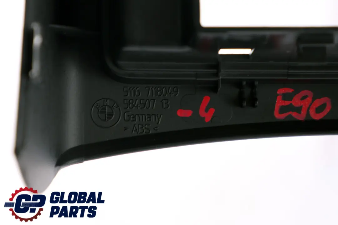 BMW 3 Series E90 E91 Covering Rear Trim Centre Console Black 7145881 - SKU rhd-7118049-4 - Part number 7118049