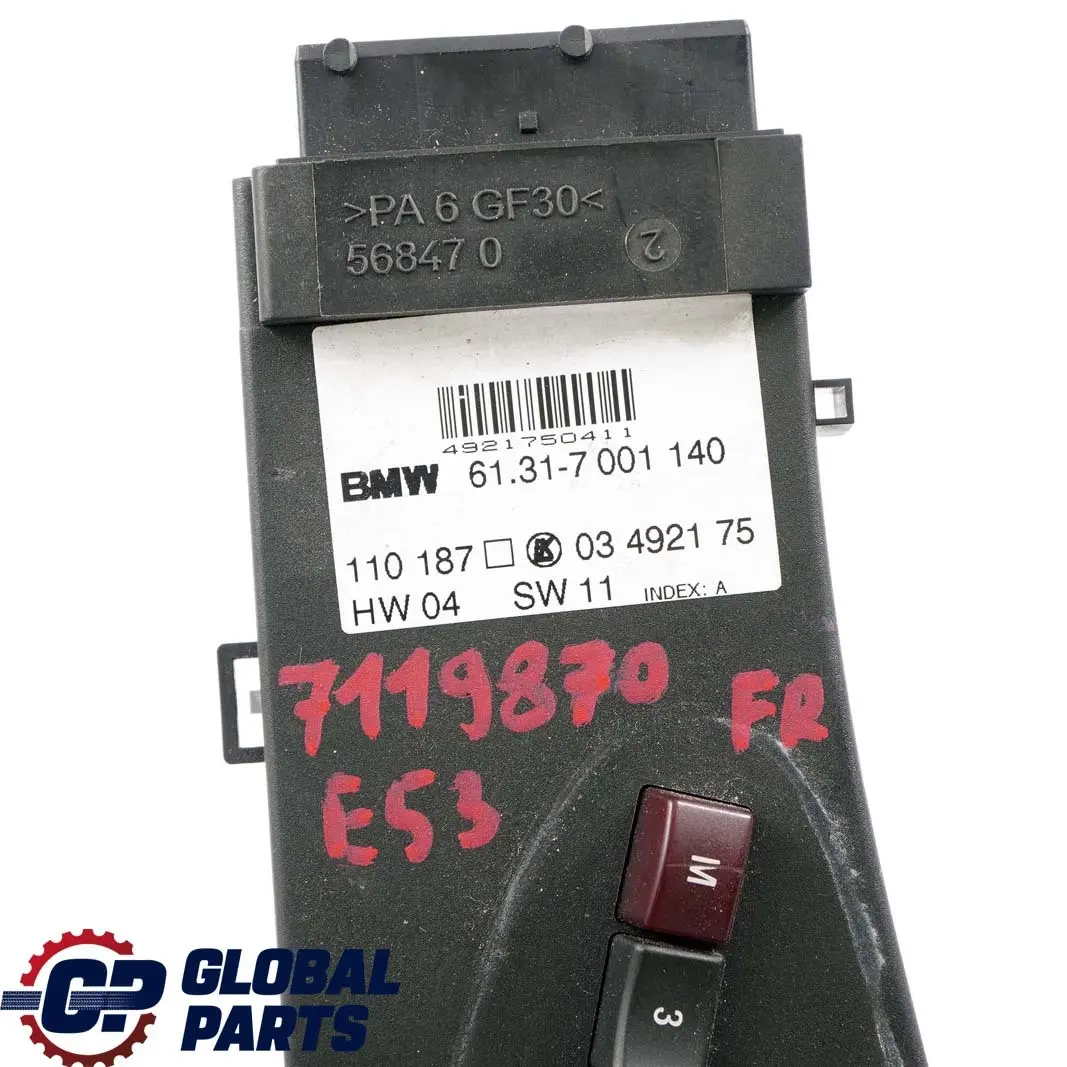 Actuation Unit Panel Seat Front Right Switch O/S to BMW X5 Series E53 with Part number 7119870 BMW X5 Series E53 Actuation Unit Panel Seat Front Right Switch O/S - SKU rhd-7119870 - Part number 7119870