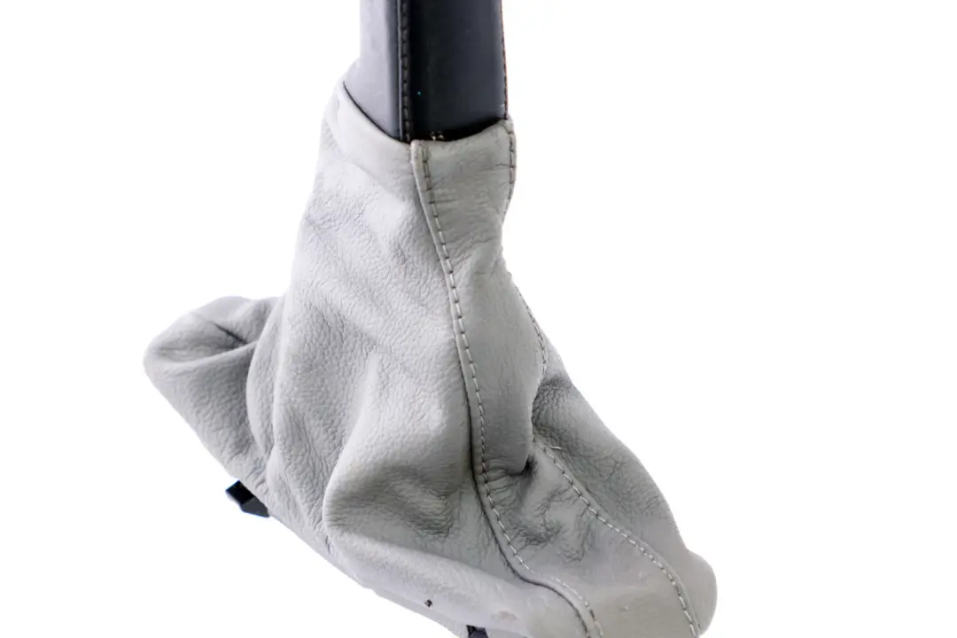 BMW 5 Series E60 E61 LCI Grey Leather Handbrake Lever Cover Part - SKU rhd-7121032-1 - Part number 7121032