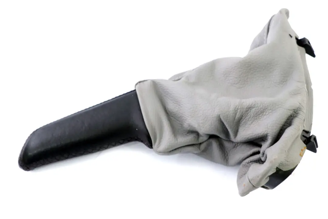 BMW 5 Series E60 E61 LCI Grey Leather Handbrake Lever Cover Part - SKU rhd-7121032-1 - Part number 7121032