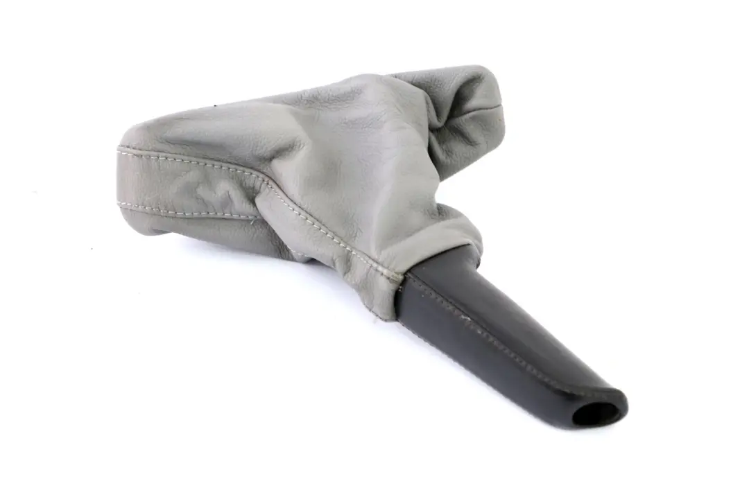 Grey Leather Handbrake Lever Cover Part to BMW 5 Series E60 E61 LCI with Part number 7121032 BMW 5 Series E60 E61 LCI Grey Leather Handbrake Lever Cover Part - SKU rhd-7121032-1 - Part number 7121032