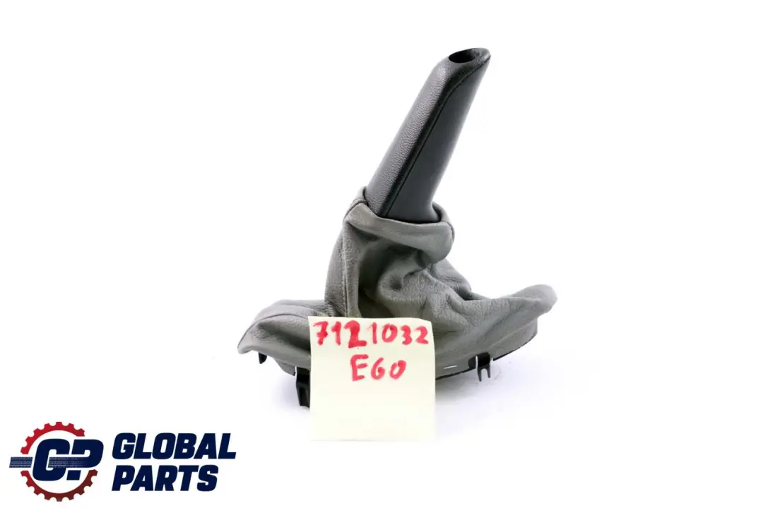 Grey Leather Handbrake Lever Cover Part to BMW 5 Series E60 E61 LCI with Part number 7121032 BMW 5 Series E60 E61 LCI Grey Leather Handbrake Lever Cover Part - SKU rhd-7121032 - Part number 7121032