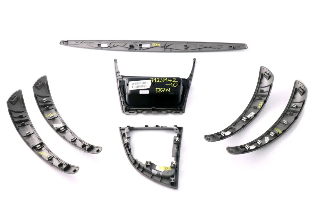 BMW 1 Series E87 LCI Silver Decor Trim Set Dash Dashboard Ashtray Titan Matt - SKU rhd-7129142-10 - Part number 7129142