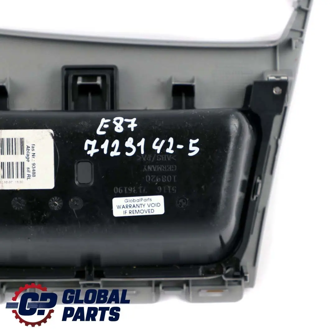 Console Storage Finisher Trim Tray Decor Front Titan Silver to BMW 1 E81 E87 5 with Part number 7129142 BMW 1 E81 E87 5 Console Storage Finisher Trim Tray Decor Front Titan Silver - SKU rhd-7129142-5 - Part number 7129142