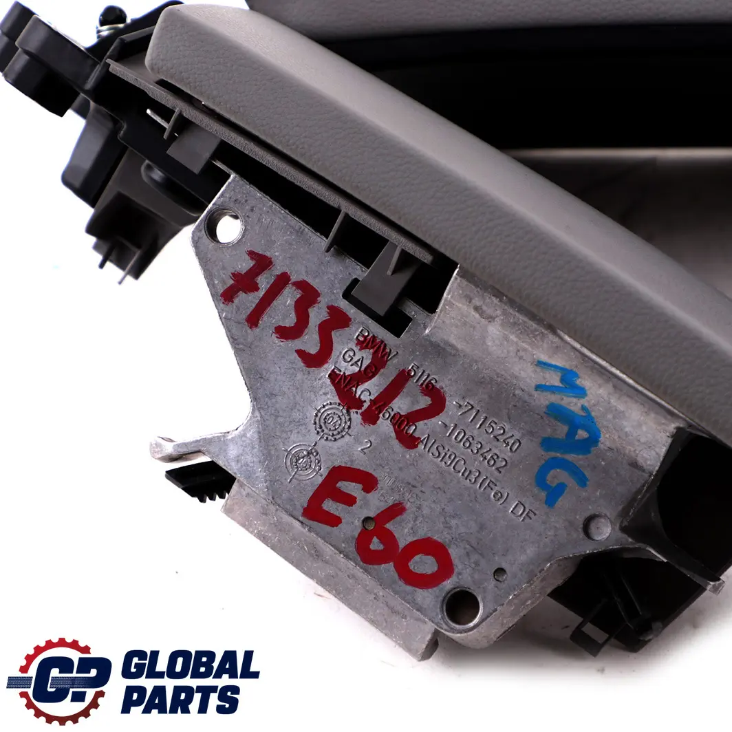 BMW 3 Series E60 E61 LCI 1 Cover Centre Console Armrest Grey - SKU rhd-7133212-1 - Part number 7133212