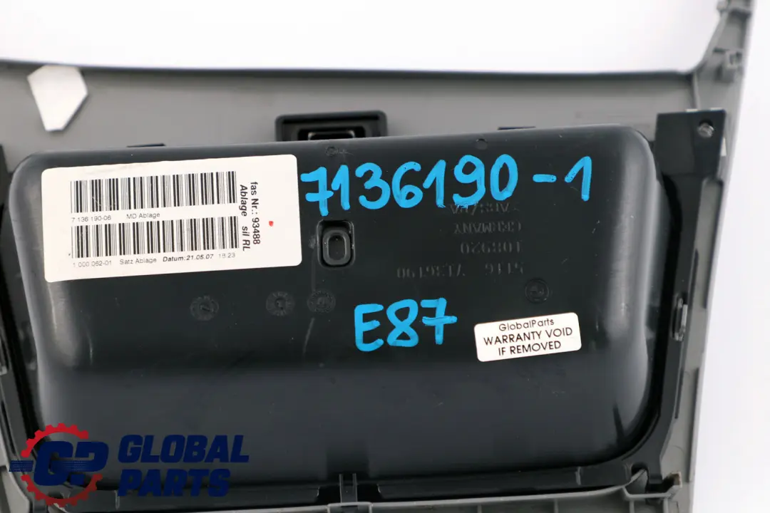 Interior Storage Tray Utility Box Front Titan Matt to BMW 1 Series 1 E87 with Part number 7136190 BMW 1 Series 1 E87 Interior Storage Tray Utility Box Front Titan Matt - SKU rhd-7136190-1 - Part number 7136190