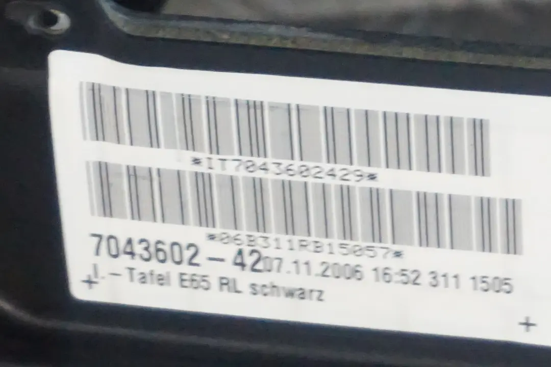 BMW 7 Series E65 E66 Dashboard Dash Trim Panel Grey Black 7043602 - SKU rhd-7145830 - Part number 7145830