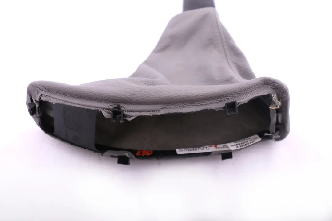 BMW 3 Series E90 E91 E92 Grey Leather Handbrake Lever Cover Part - SKU rhd-7155626-1 - Part number 7155626