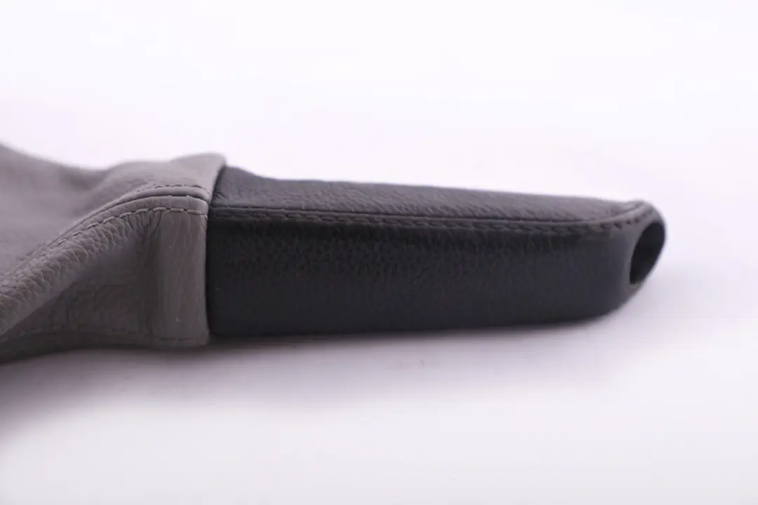 Grey Leather Handbrake Lever Cover Part to BMW 3 Series E90 E91 E92 with Part number 7155626 BMW 3 Series E90 E91 E92 Grey Leather Handbrake Lever Cover Part - SKU rhd-7155626-1 - Part number 7155626