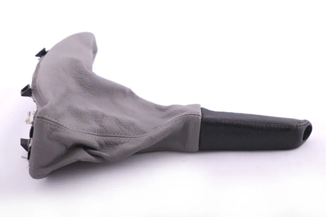 Grey Leather Handbrake Lever Cover Part to BMW 3 Series E90 E91 E92 with Part number 7155626 BMW 3 Series E90 E91 E92 Grey Leather Handbrake Lever Cover Part - SKU rhd-7155626-1 - Part number 7155626