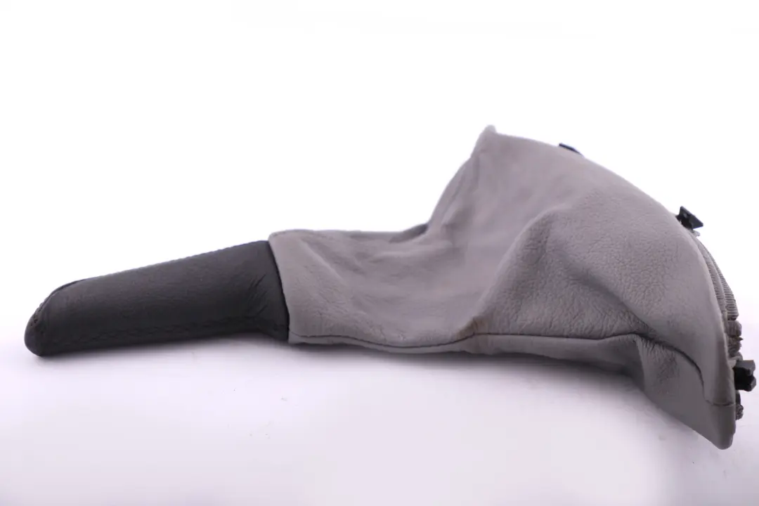 Grey Leather Handbrake Lever Cover Part to BMW 3 Series E90 E91 E92 with Part number 7155626 BMW 3 Series E90 E91 E92 Grey Leather Handbrake Lever Cover Part - SKU rhd-7155626-1 - Part number 7155626