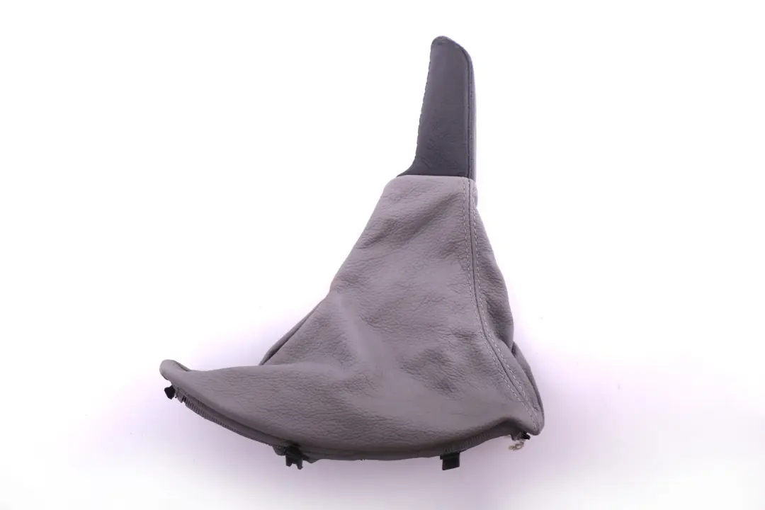 BMW 3 Series E90 E91 E92 Grey Leather Handbrake Lever Cover Part - SKU rhd-7155626-1 - Part number 7155626