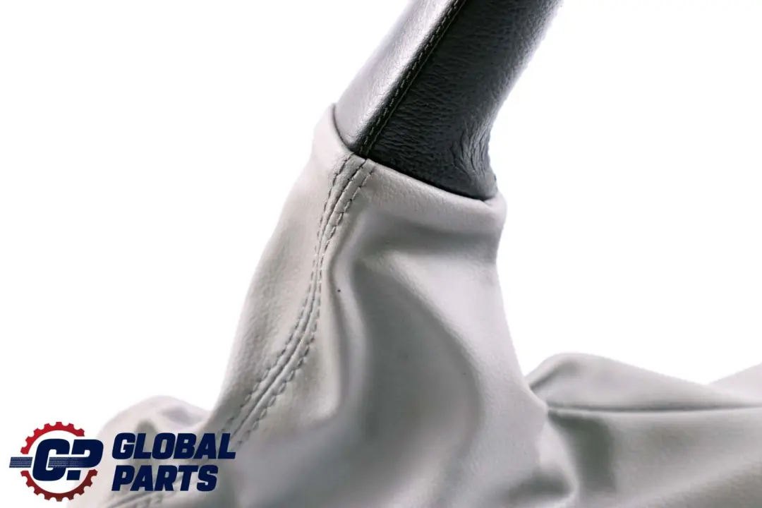 BMW 3 Series E90 E91 E92 E93 Grey Leather Handbrake Lever Cover Part 7137542 - SKU rhd-7155626 - Part number 7155626